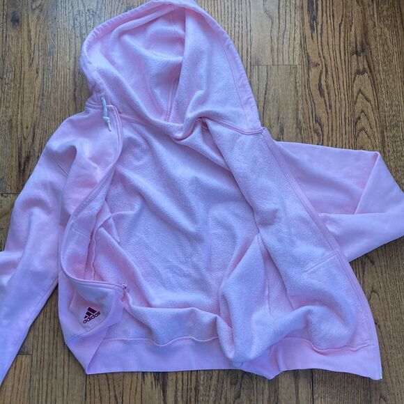 Adidas Zip-Up Bubblegum Pink Hoodie Size Small - Picture 7 of 9